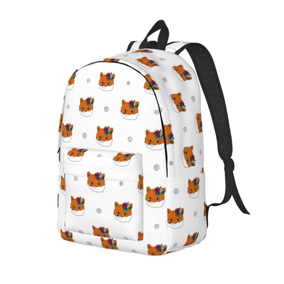 Travel Laptop Backpack - Abstract Cute Corgi Dog Funny Lightweight Canvas Backpack, Wear Resistant Computer Backpack Bag Fit {sizeName} Laptop for Men Women with Adjustable Padded Shoulder Straps