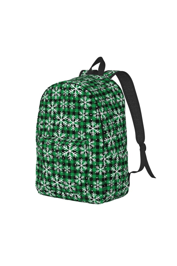 Travel Laptop Backpack - Christmas At Buffalo Plaid Lightweight Canvas Backpack, Wear Resistant Computer Backpack Bag Fit {sizeName} Laptop for Men Women with Adjustable Padded Shoulder Straps