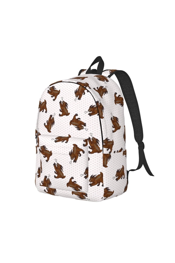 Travel Laptop Backpack - Classic Cartoon Cute Goat Lightweight Canvas Backpack, Wear Resistant Computer Backpack Bag Fit {sizeName} Laptop for Men Women with Adjustable Padded Shoulder Straps