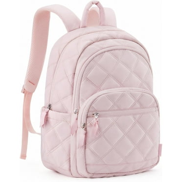 Travel Laptop Backpack, College Backpack for Women, Quilted Small Computer Bookbag, Water-Resistant 15.6 Inch Laptop Casual Bag, Black