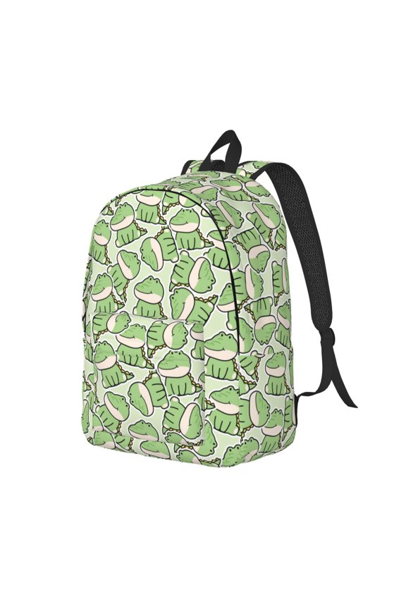 Travel Laptop Backpack - Cute Crocodile Lightweight Canvas Backpack, Wear Resistant Computer Backpack Bag Fit {sizeName} Laptop for Men Women with Adjustable Padded Shoulder Straps