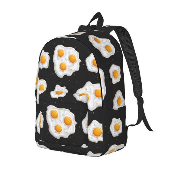 Travel Laptop Backpack - Cute Fried Egg Lightweight Canvas Backpack, Wear Resistant Computer Backpack Bag Fit {sizeName} Laptop for Men Women with Adjustable Padded Shoulder Straps