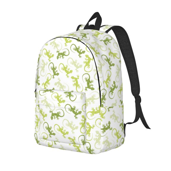 Travel Laptop Backpack - Cute Lizard Gecko Green_D Lightweight Canvas Backpack, Wear Resistant Computer Backpack Bag Fit {sizeName} Laptop for Men Women with Adjustable Padded Shoulder Straps