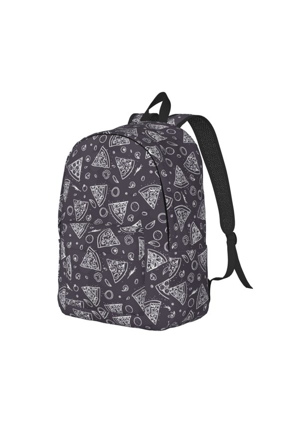 Travel Laptop Backpack - Cute Retro Pizza Lightweight Canvas Backpack, Wear Resistant Computer Backpack Bag Fit {sizeName} Laptop for Men Women with Adjustable Padded Shoulder Straps
