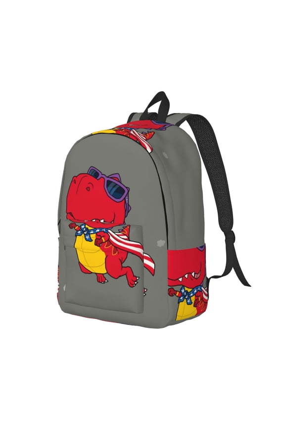 Travel Laptop Backpack - Dinosaur Super Hero Cartoon Lightweight Canvas Backpack, Wear Resistant Computer Backpack Bag Fit {sizeName} Laptop for Men Women with Adjustable Padded Shoulder Straps