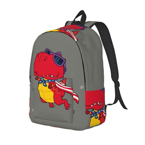 Travel Laptop Backpack - Dinosaur Super Hero Cartoon Lightweight Canvas Backpack, Wear Resistant Computer Backpack Bag Fit {sizeName} Laptop for Men Women with Adjustable Padded Shoulder Straps