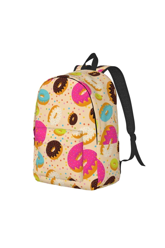 Travel Laptop Backpack - Donuts k Lightweight Canvas Backpack, Wear Resistant Computer Backpack Bag Fit {sizeName} Laptop for Men Women with Adjustable Padded Shoulder Straps