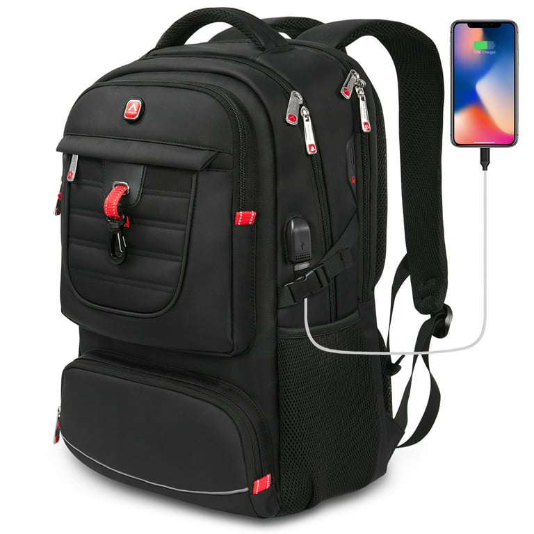Travel Laptop Backpack Extra Larger 50L Business Computer Backpack with USB Charging Port, Mens Womens 17 Inch College School TSA Friendly Carry On Backpack, Black - Walmart.com