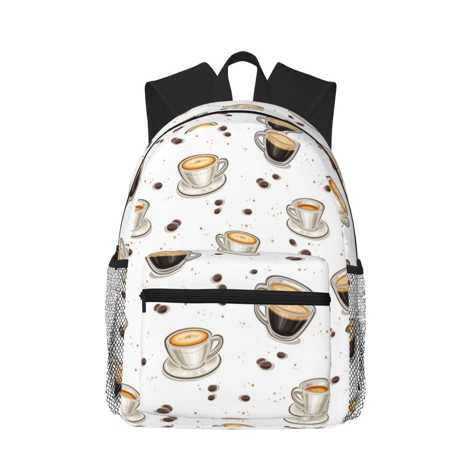 Travel Laptop Backpack For Women And Men, Black White Cup Coffee Print ...