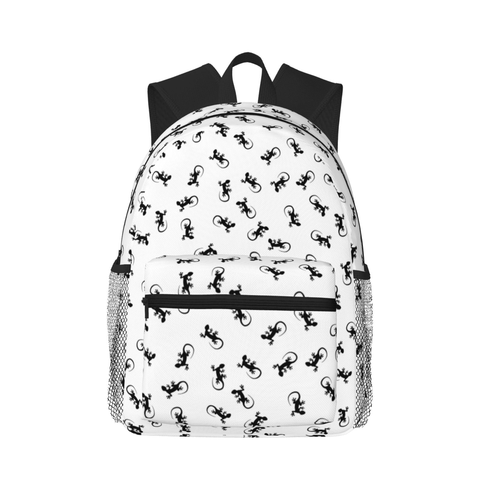 Travel Laptop Backpack For Women And Men, Cartoon Lizard Gecko Black ...