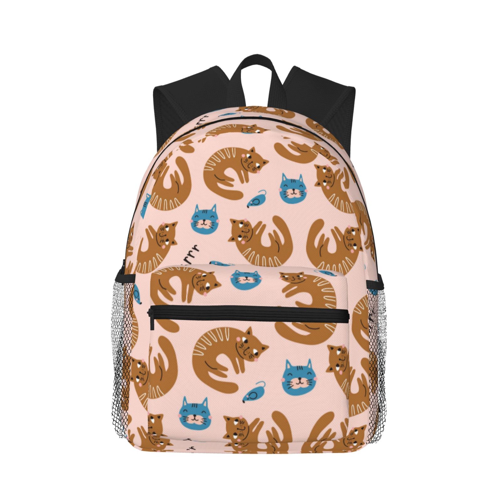 Mini Rucksack Comical Travel Laptop Backpack For Women And Men, Funny Cute Cartoon Cat Brown ...