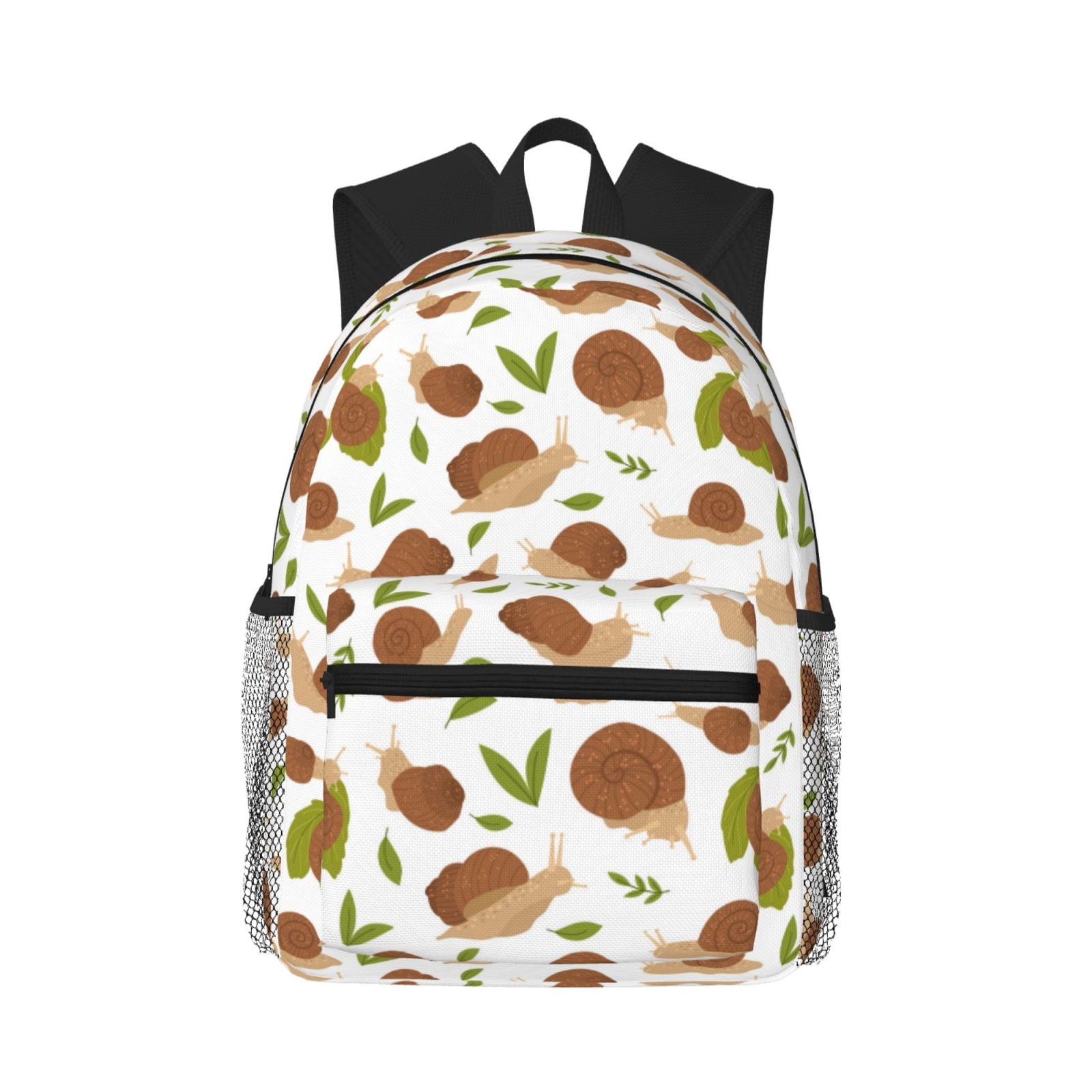Travel Laptop Backpack For Women And Men, Green Leaf Brown Snails ...