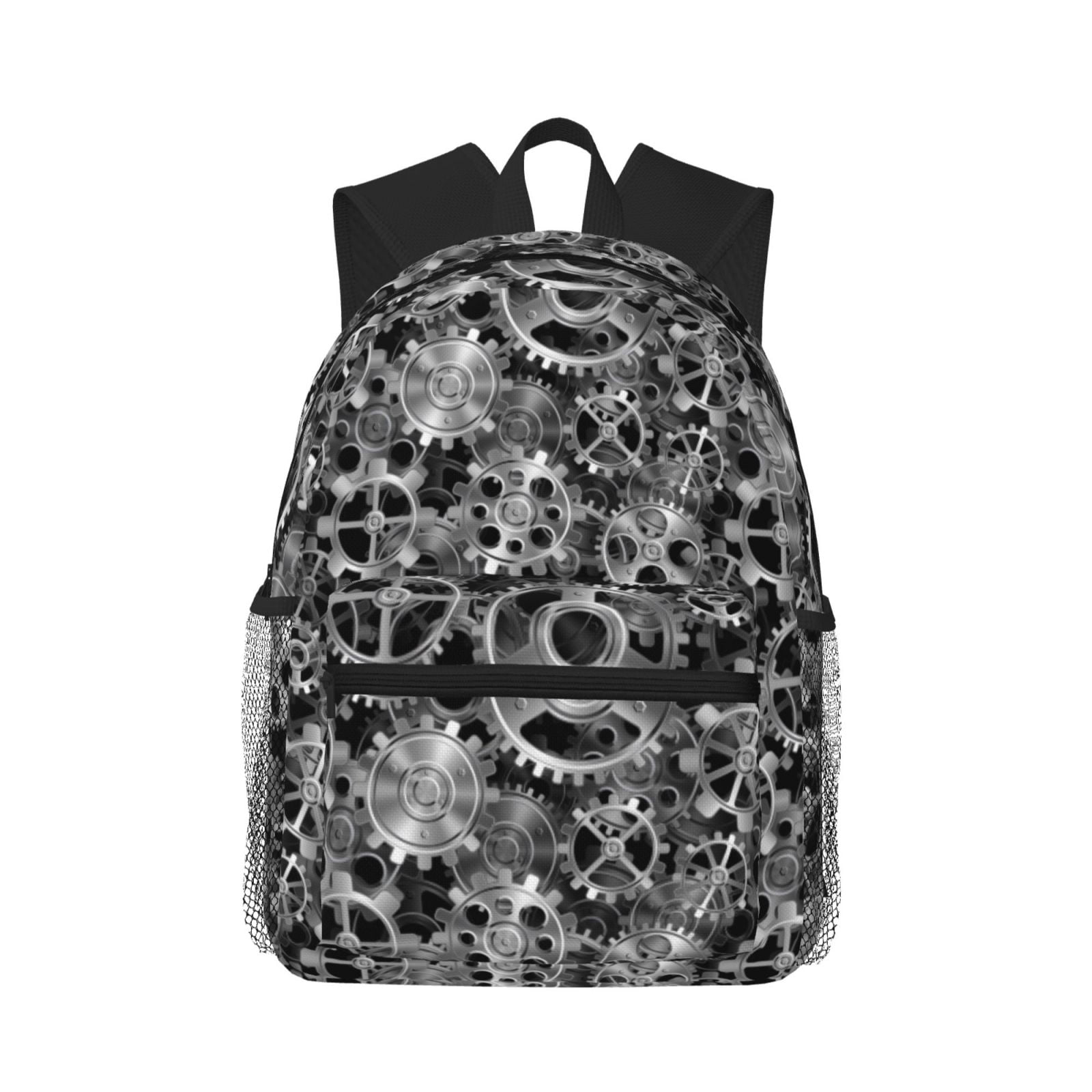 Travel Laptop Backpack For Women And Men, Modern Gear Pattern Computer ...