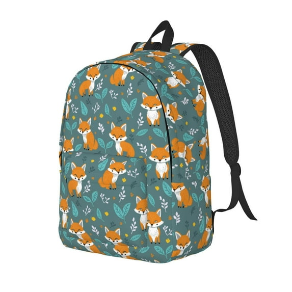 Travel Laptop Backpack - Fox Pattern No.9070 Lightweight Canvas Backpack, Wear Resistant Computer Backpack Bag Fit {sizeName} Laptop for Men Women with Adjustable Padded Shoulder Straps