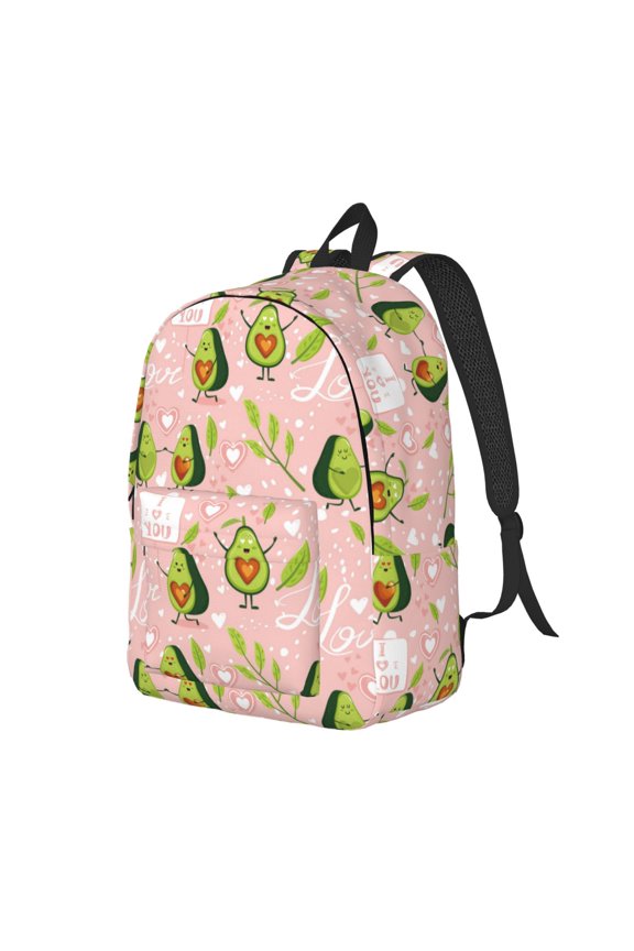Travel Laptop Backpack - Funny Avocado Love Lightweight Canvas Backpack, Wear Resistant Computer Backpack Bag Fit {sizeName} Laptop for Men Women with Adjustable Padded Shoulder Straps