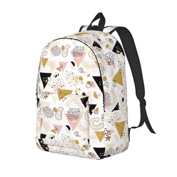 Travel Laptop Backpack - Geometric triangle Lightweight Canvas Backpack, Wear Resistant Computer Backpack Bag Fit {sizeName} Laptop for Men Women with Adjustable Padded Shoulder Straps