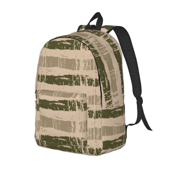 Travel Laptop Backpack - Horizontal Striped Camouflage Lightweight Canvas Backpack, Wear Resistant Computer Backpack Bag Fit {sizeName} Laptop for Men Women with Adjustable Padded Shoulder Straps