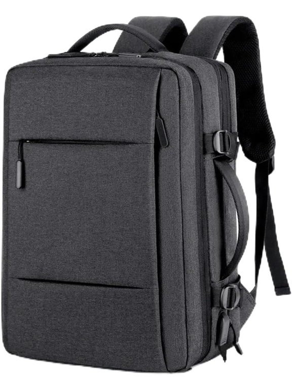 Travel Laptop Backpack, Laptops Backpack Personal Item Bag, Water Resistant College School Computer Bag Gift for Men & Women Fits 15.6 Inch Notebook, 36-55L Travel Backpack, Dark Gray