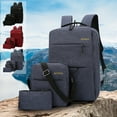 thumbnail image 1 of Travel Laptop Backpack | Large 17 Inch Business Backpack | USB Charging Port, Water-Resistant Polyester, 3-Piece Set with Messenger Bag and Coin Purse | Multicolor, 1 of 7