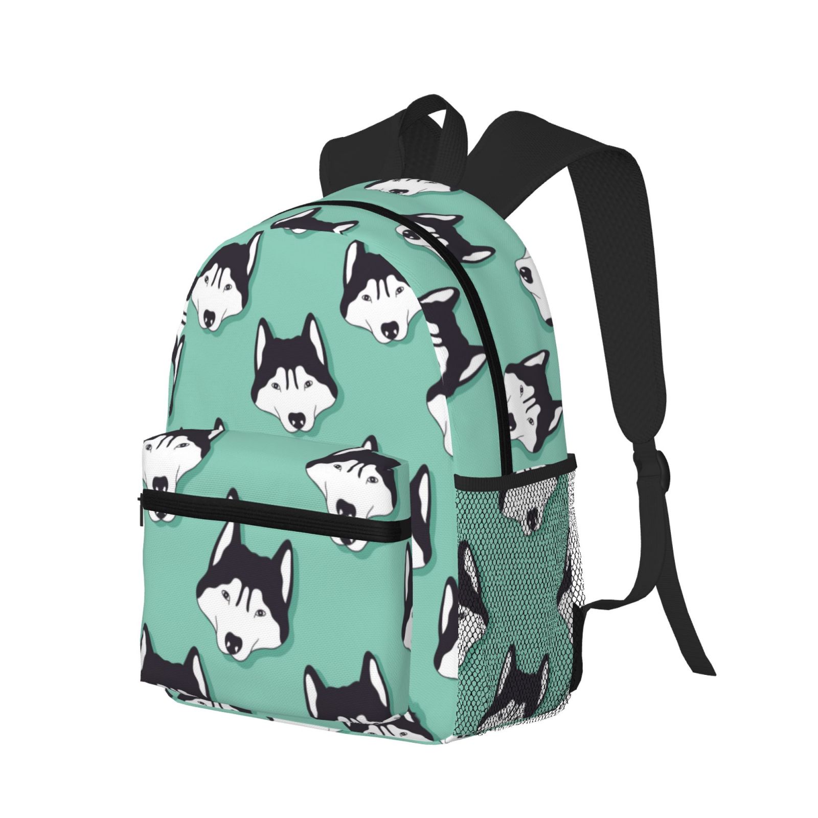 Travel Laptop Backpack for Men Women - Cute Cartoon Husky Funny Green ...