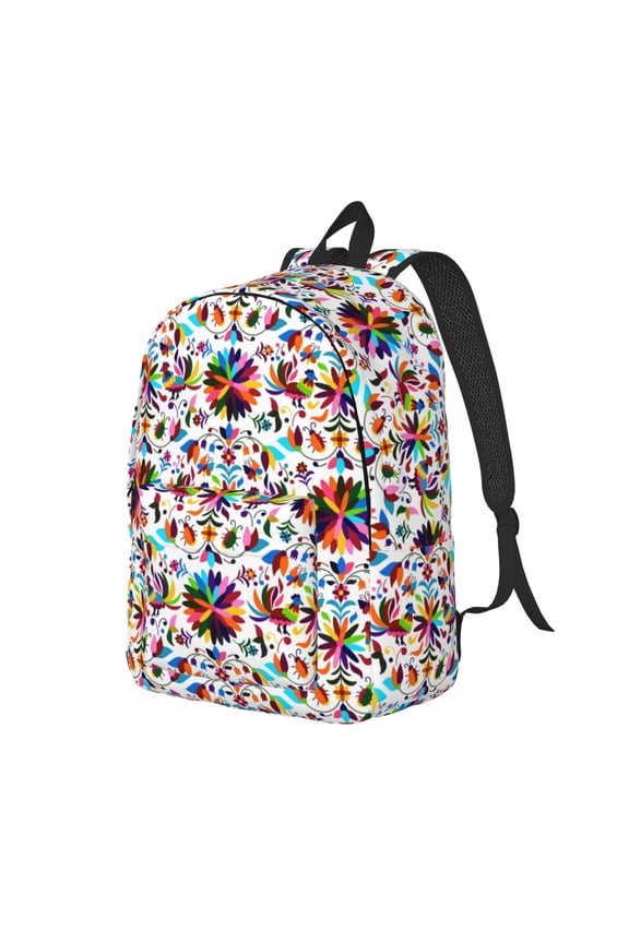 Travel Laptop Backpack - Mexican Bright Style Lightweight Canvas Backpack, Wear Resistant Computer Backpack Bag Fit {sizeName} Laptop for Men Women with Adjustable Padded Shoulder Straps