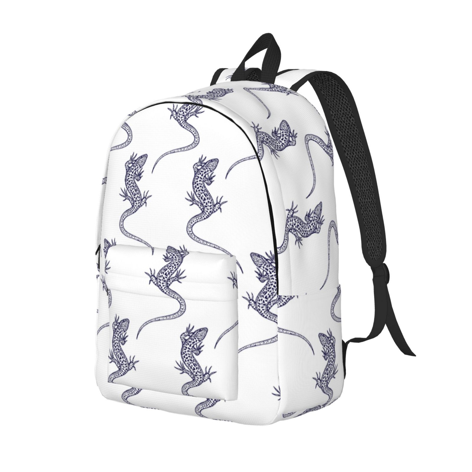 Travel Laptop Backpack - Minimalist Cute Lizard Lightweight Canvas Backpack, Wear Resistant Computer Backpack Bag Fit {sizeName} Laptop for Men Women with Adjustable Padded Shoulder Straps