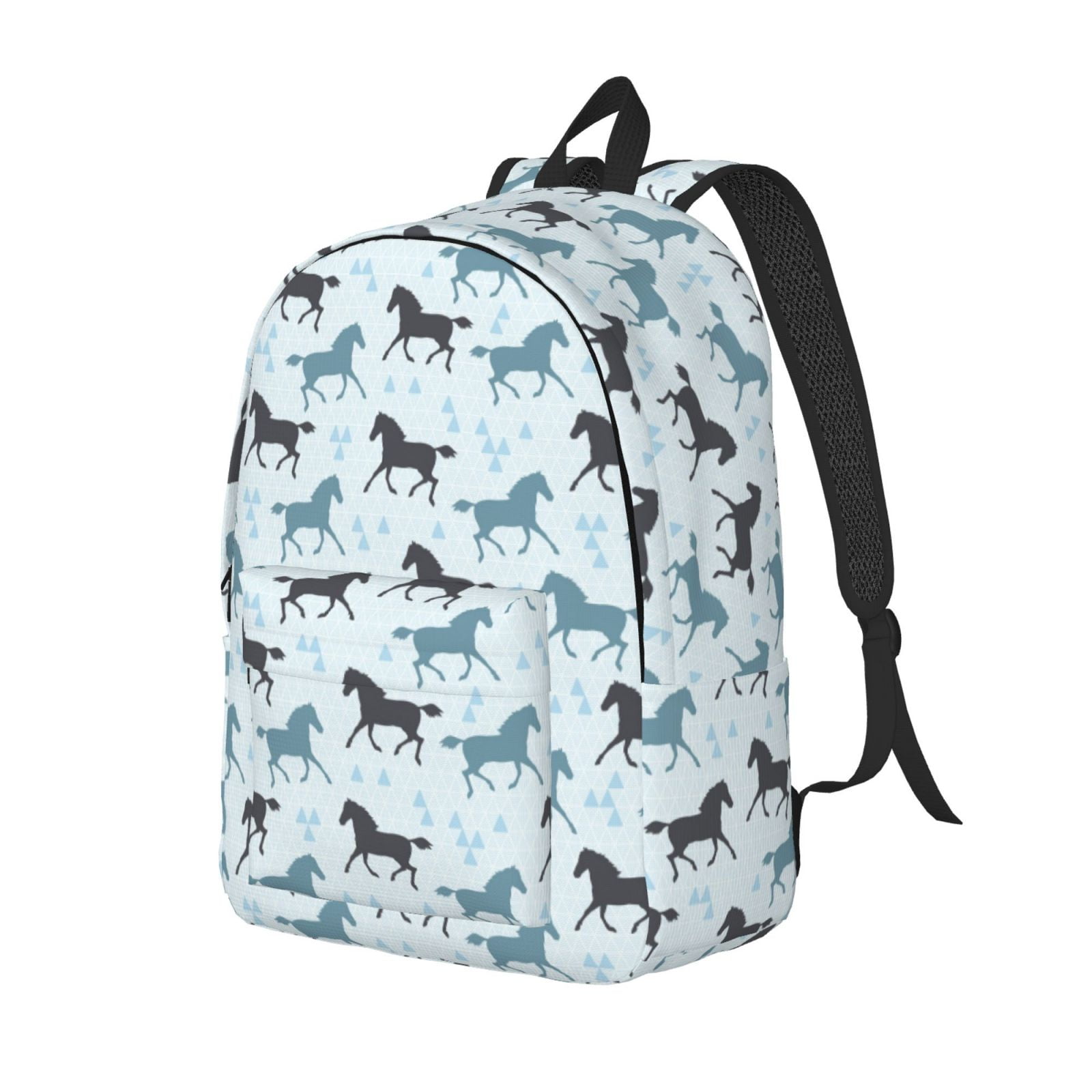 Travel Laptop Backpack - Minimalist Horse Triangle Lightweight Canvas Backpack, Wear Resistant Computer Backpack Bag Fit {sizeName} Laptop for Men Women with Adjustable Padded Shoulder Straps