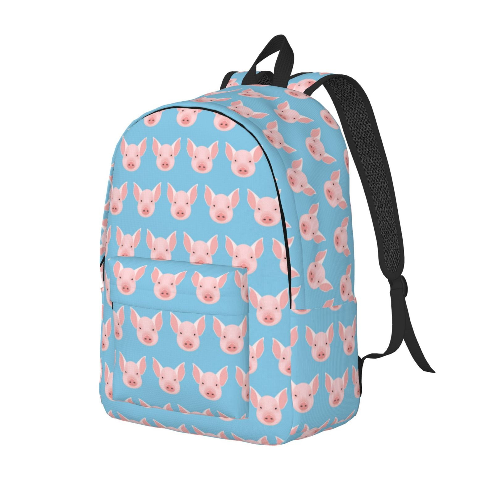 Travel Laptop Backpack - Modern Cute Cartoon Pig Lightweight Canvas Backpack, Wear Resistant Computer Backpack Bag Fit {sizeName} Laptop for Men Women with Adjustable Padded Shoulder Straps