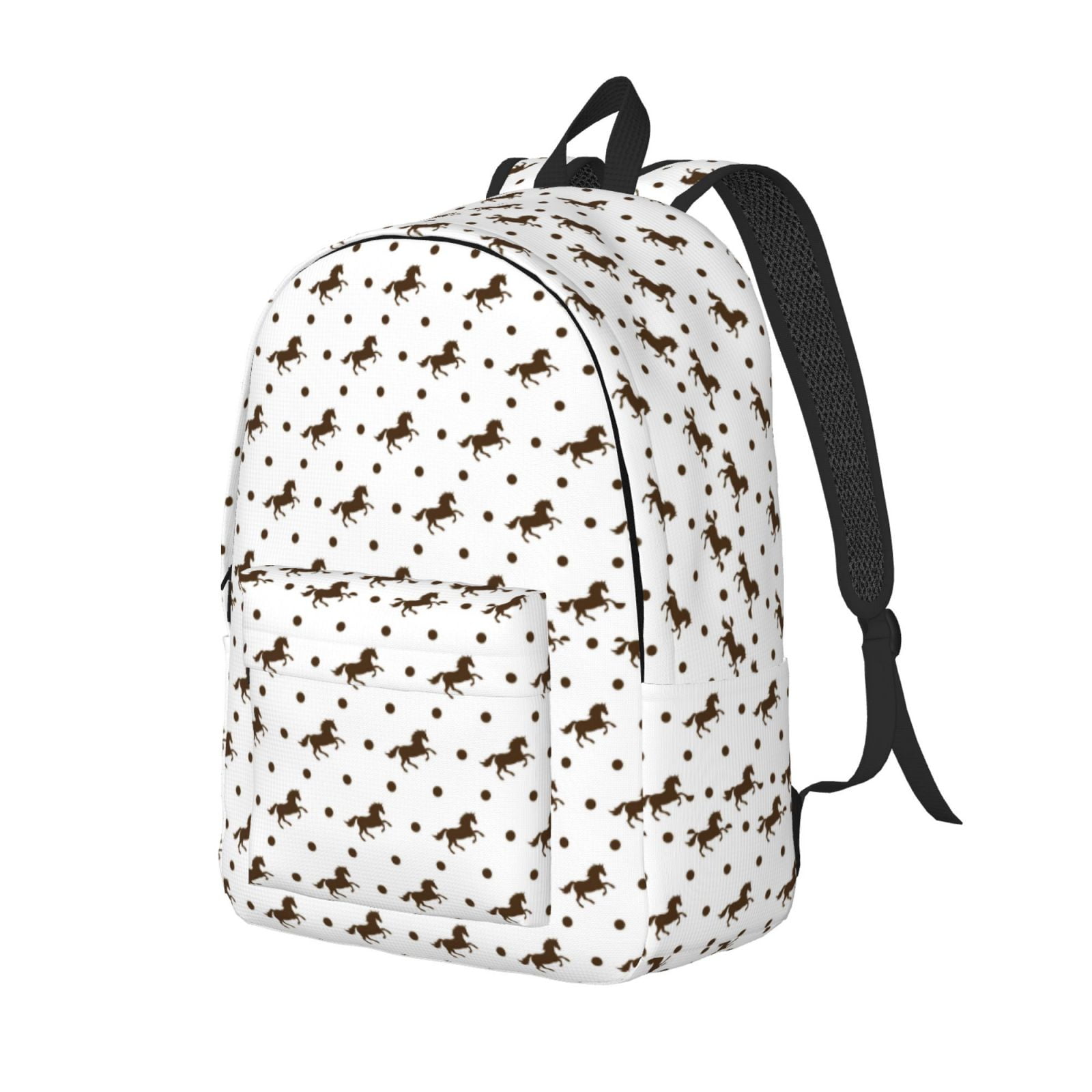 Travel Laptop Backpack - Modern Minimalist Horse And Dots Lightweight Canvas Backpack, Wear Resistant Computer Backpack Bag Fit {sizeName} Laptop for Men Women with Adjustable Padded Shoulder Straps