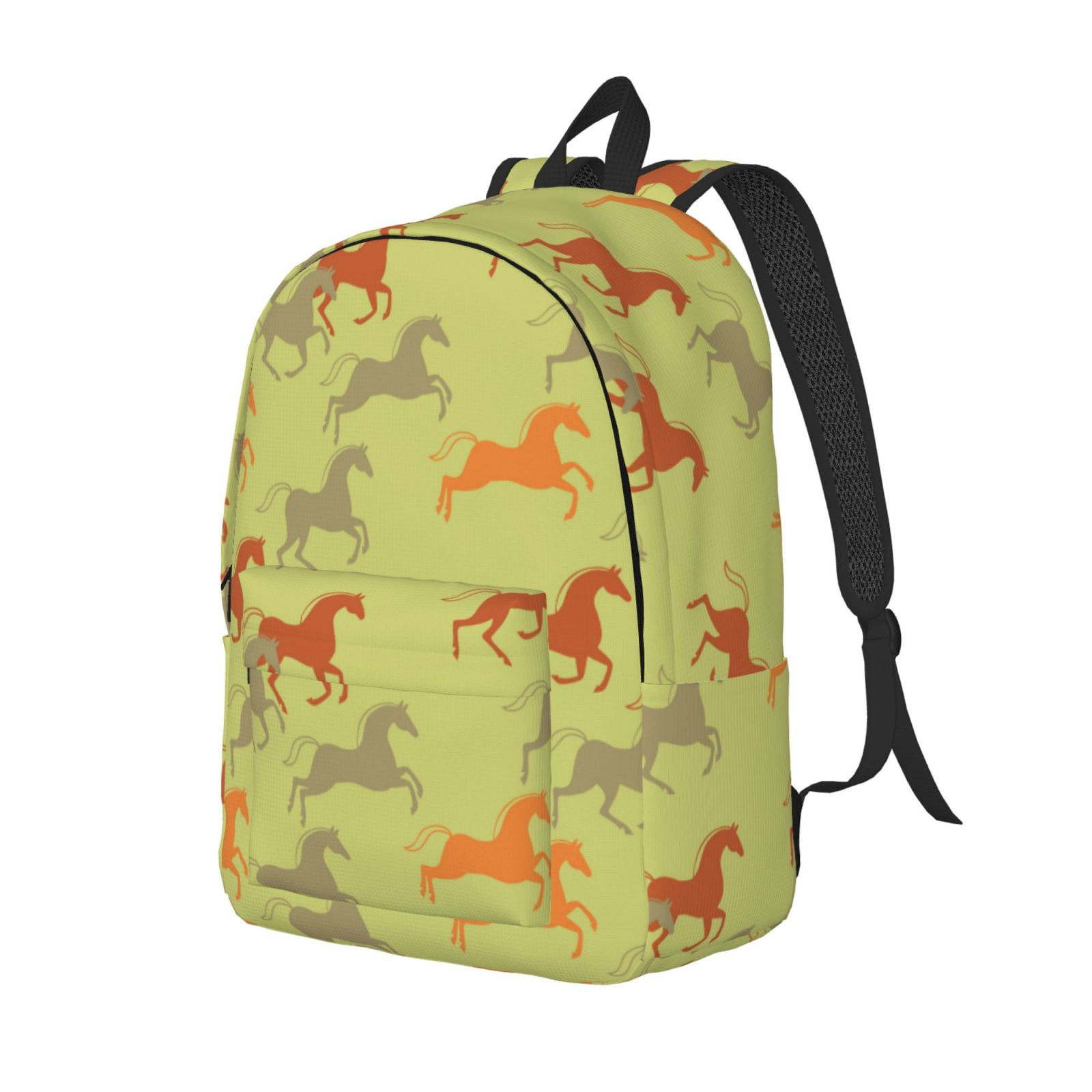 Travel Laptop Backpack - Modern Minimalist Horse Green Lightweight Canvas Backpack, Wear Resistant Computer Backpack Bag Fit {sizeName} Laptop for Men Women with Adjustable Padded Shoulder Straps