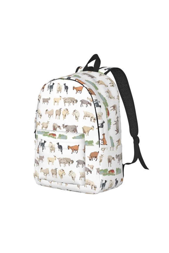 Travel Laptop Backpack - Painted Cute Goat Lightweight Canvas Backpack, Wear Resistant Computer Backpack Bag Fit {sizeName} Laptop for Men Women with Adjustable Padded Shoulder Straps