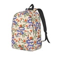 thumbnail image 1 of Travel Laptop Backpack - Painted Purple Funny Snake Flower Lightweight Canvas Backpack, Wear Resistant Computer Backpack Bag Fit {sizeName} Laptop for Men Women with Adjustable Padded Shoulder Straps, 1 of 6