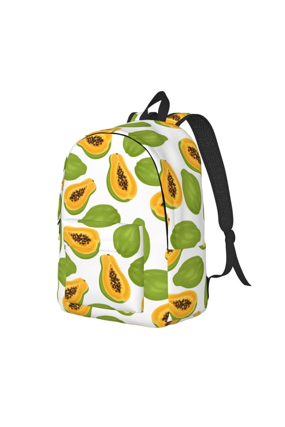 Travel Laptop Backpack - Papaya cartoon funny Lightweight Canvas Backpack, Wear Resistant Computer Backpack Bag Fit {sizeName} Laptop for Men Women with Adjustable Padded Shoulder Straps