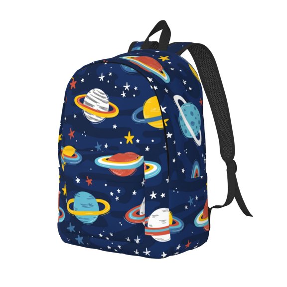 Travel Laptop Backpack - Planets and Stars Lightweight Canvas Backpack, Wear Resistant Computer Backpack Bag Fit {sizeName} Laptop for Men Women with Adjustable Padded Shoulder Straps