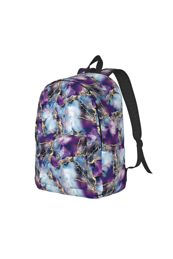 Travel Laptop Backpack - Purple marble texture Lightweight Canvas Backpack, Wear Resistant Computer Backpack Bag Fit {sizeName} Laptop for Men Women with Adjustable Padded Shoulder Straps