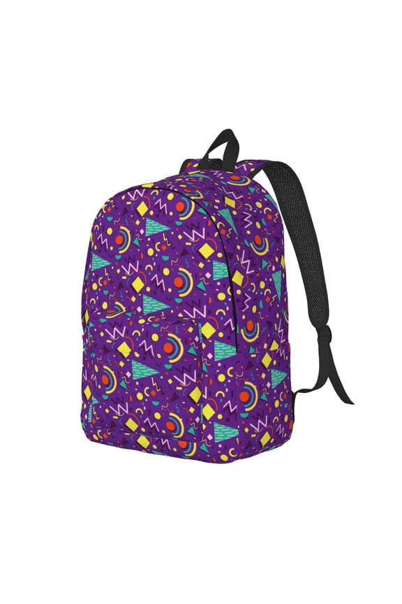 Travel Laptop Backpack - Retro 80s Style Lightweight Canvas Backpack, Wear Resistant Computer Backpack Bag Fit {sizeName} Laptop for Men Women with Adjustable Padded Shoulder Straps