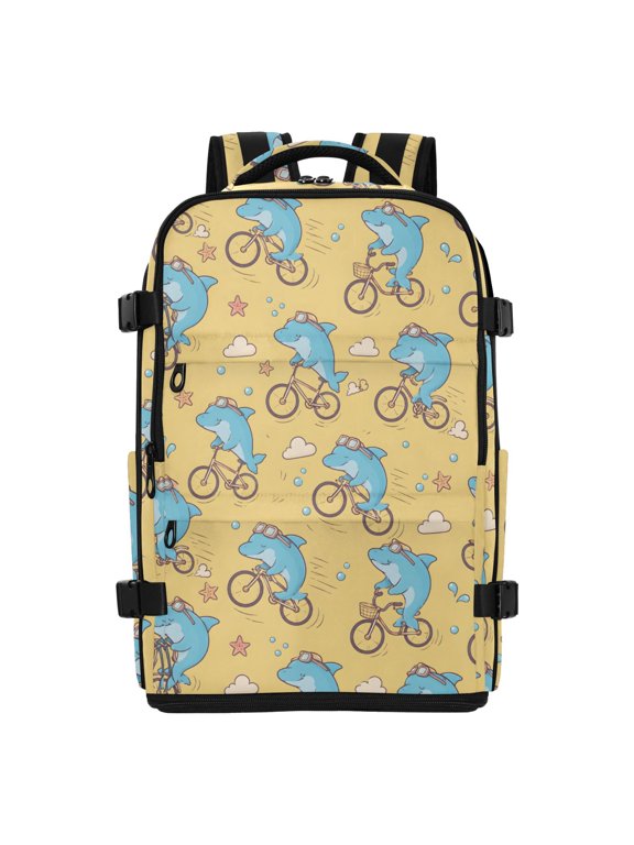 Travel Laptop Backpack Riding Shark Water Resistant 20L Large Capacity Bookbag with Traveling Fits 17 inch Laptop Compartments