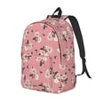 thumbnail image 1 of Travel Laptop Backpack - Rose Flowers Pink Lightweight Canvas Backpack, Wear Resistant Computer Backpack Bag Fit {sizeName} Laptop for Men Women with Adjustable Padded Shoulder Straps, 1 of 6