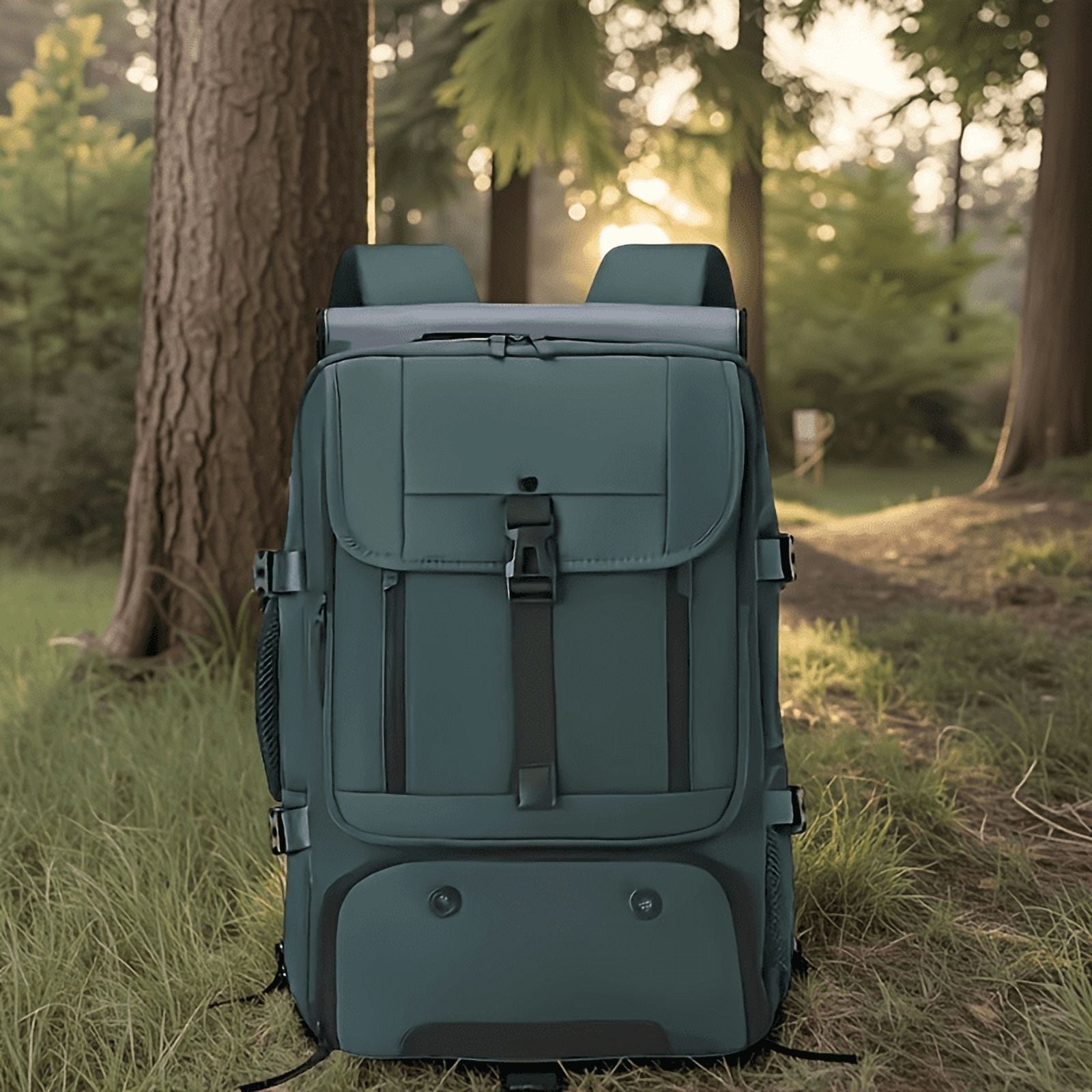 Travel Laptop Backpack with Separate Shoe Compartment - Large Capacity Water Resistant Oxford School Bag, Durable Business & Gym Daypack for Men Women, Green