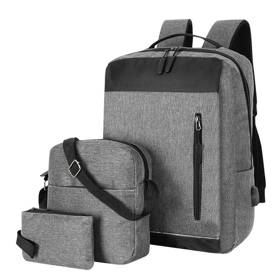 Travel Laptop Backpack Set with USB Charging Port | 15.6 Inch Water-Resistant College Backpack for Students & Business | Includes Crossbody Bag & Coin Purse