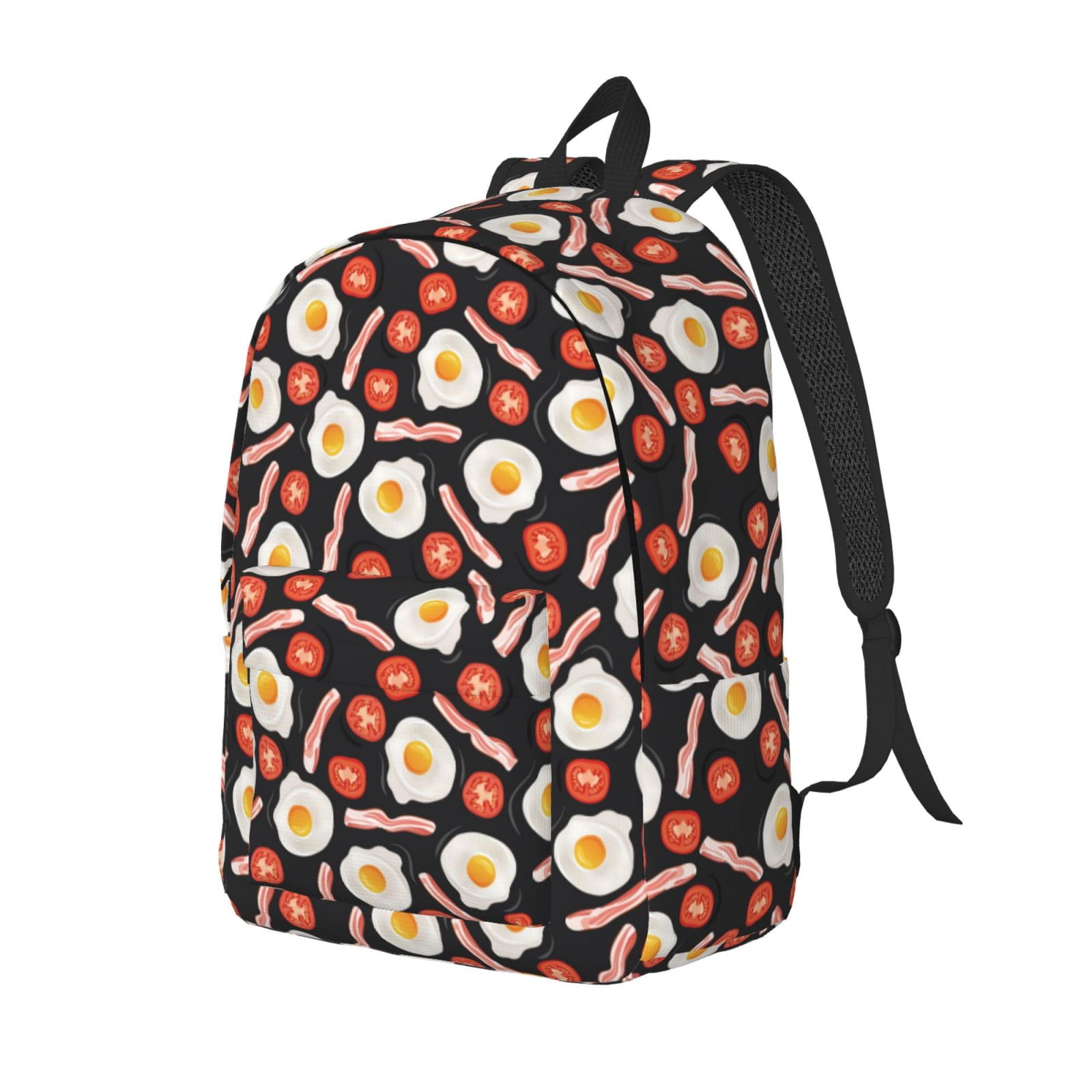 Travel Laptop Backpack - Tomato Bacon Omelette Lightweight Canvas Backpack, Wear Resistant Computer Backpack Bag Fit {sizeName} Laptop for Men Women with Adjustable Padded Shoulder Straps