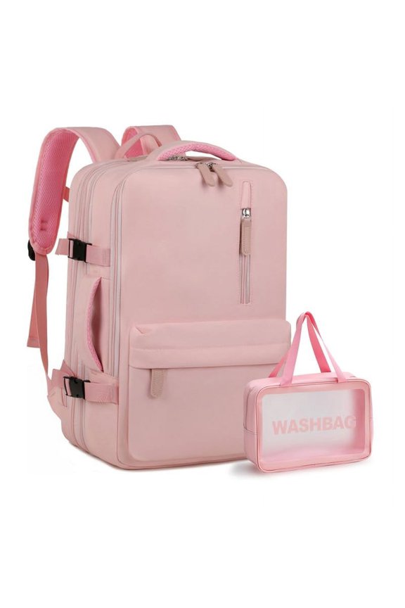 Travel Laptop Backpack,Travel Backpack Flight Approved,Water Resistant Anti Theft Computer Daypack Weekender Bag (Pink)