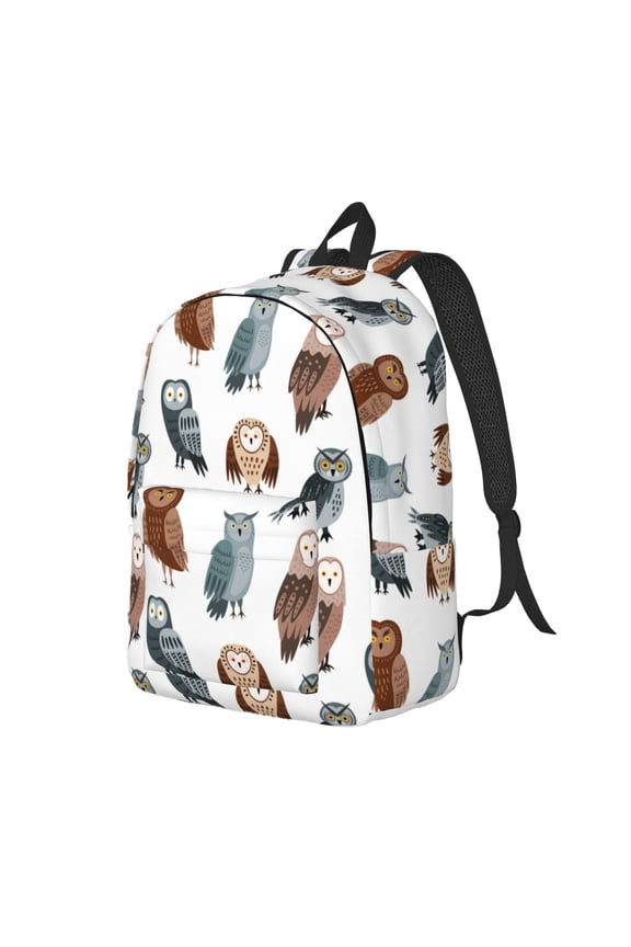 Travel Laptop Backpack - Ugly Dorky Owl Lightweight Canvas Backpack, Wear Resistant Computer Backpack Bag Fit {sizeName} Laptop for Men Women with Adjustable Padded Shoulder Straps