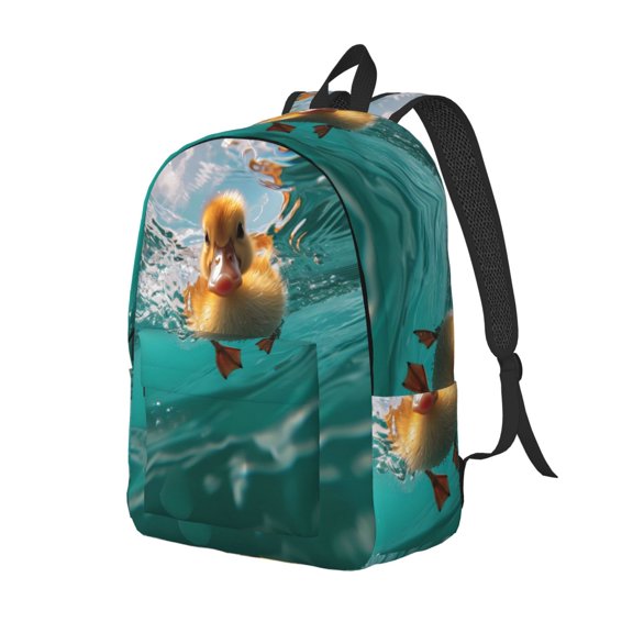 Travel Laptop Backpack - Underwater Swimming Duck Lightweight Canvas Backpack, Wear Resistant Computer Backpack Bag Fit {sizeName} Laptop for Men Women with Adjustable Padded Shoulder Straps
