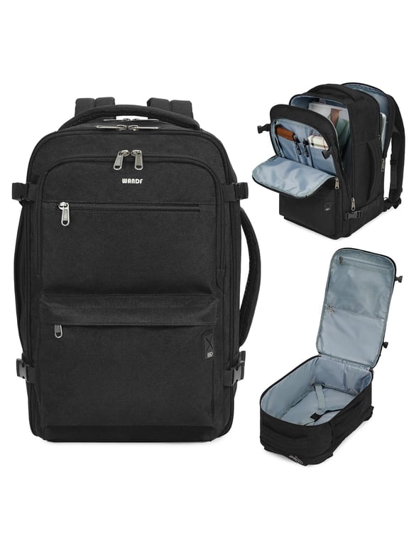 17 Inch Laptop Backpack Travel Backpacks Carry on Daypack for Men Women for Spirit Airlines Personal Item Bag 18x14x8 with Wet Pocket, 32L, Black