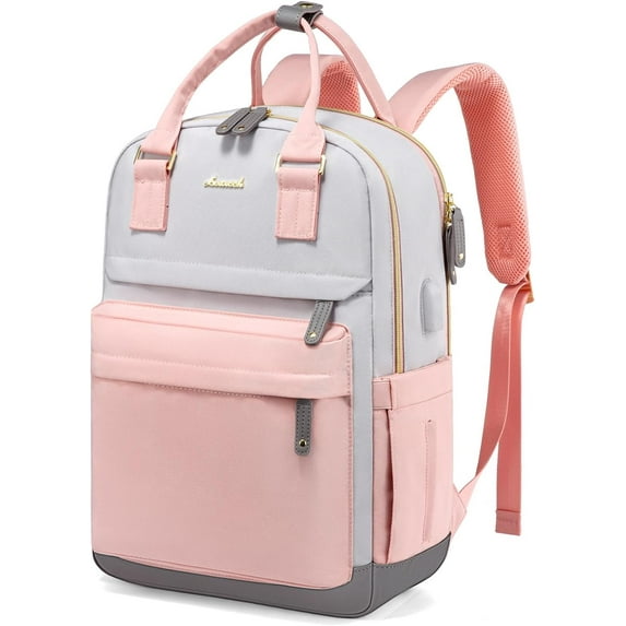 Travel Laptop Backpack Women, 17.3 Inch Anti-theft Laptop Bag with USB Port, Fashion Waterproof Computer Backpacks Teacher Nurse Backpack Purse for College Work