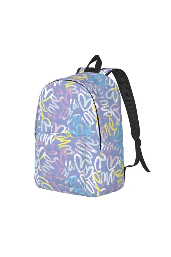 Travel Laptop Backpack - colourful Abstract doodle pattern Lightweight Canvas Backpack, Wear Resistant Computer Backpack Bag Fit {sizeName} Laptop for Men Women with Adjustable Padded Shoulder Straps