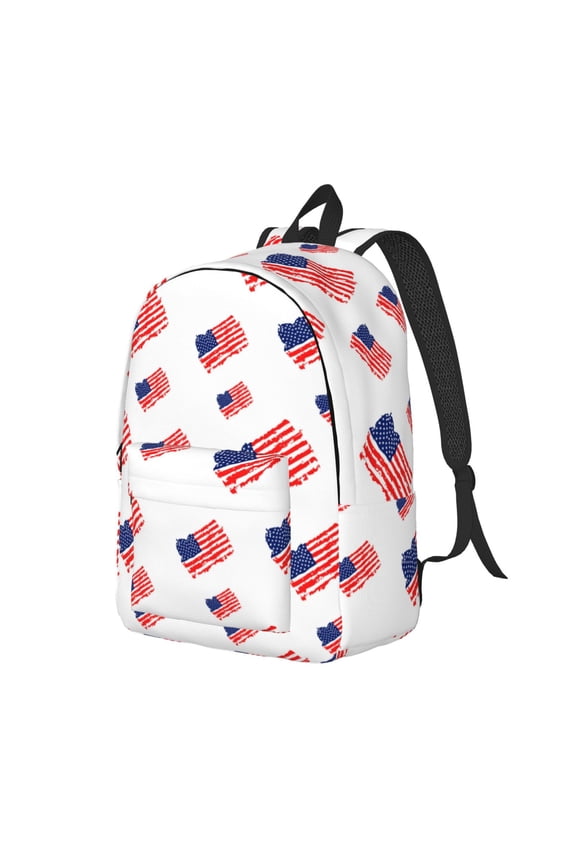 Travel Laptop Backpack - cool USA Flag Print Lightweight Canvas Backpack, Wear Resistant Computer Backpack Bag Fit {sizeName} Laptop for Men Women with Adjustable Padded Shoulder Straps