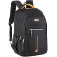"Adults Large Black Travel Laptop Backpack, Slim Business/College