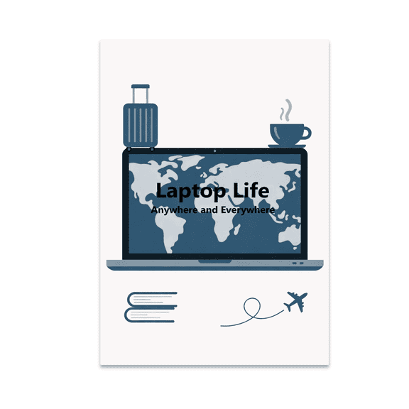 Travel Laptop Wall Art - Digital Nomad - 13x19 Glossy Poster Print